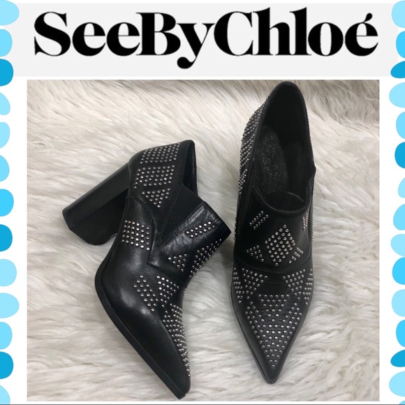 see by chloe studded ankle boots